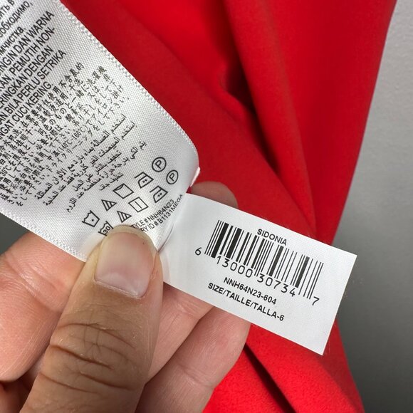 BCBGMaxAzria Sidonia Dress Size 6  Red Berry Sleeveless Pencil Dress New - Picture 9 of 10